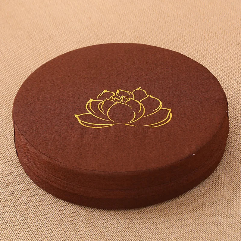 Yoga Meditation Linen Cushion Hard Lotus Texture Meditation Cushion