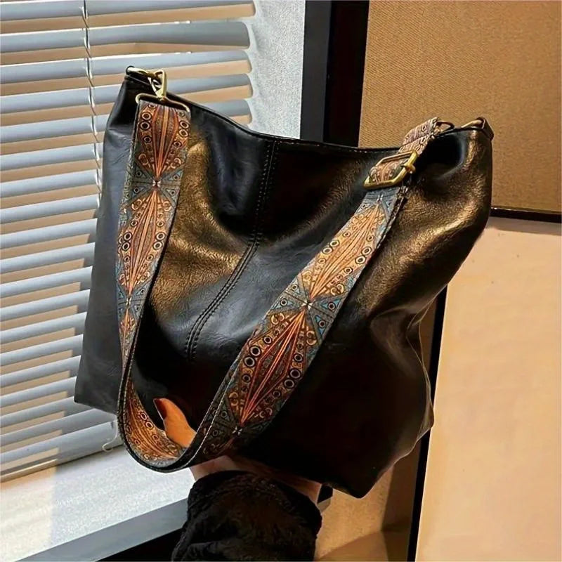 Boho Chic Faux Leather Shoulder Bag