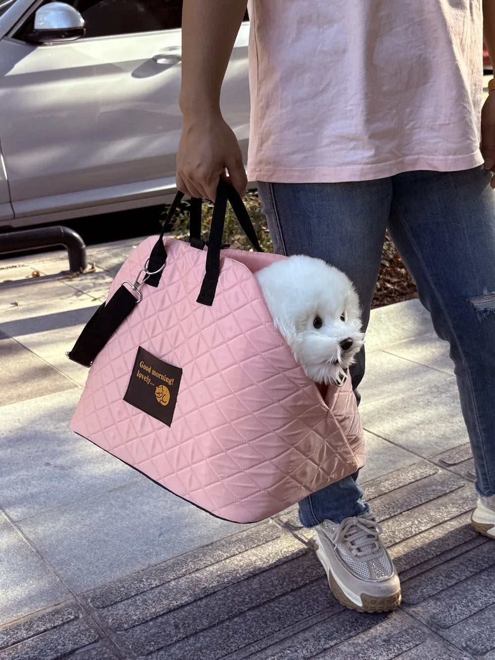 Car mounted dog kennel cat crossbody bag handbag