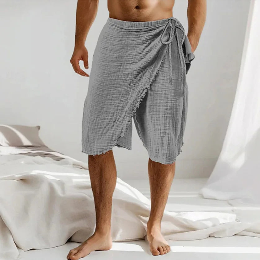 Boho Men's Linen Shorts Seaside Beach Casual