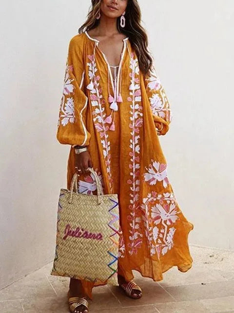 Boho Elegant Print Long Dress For Women