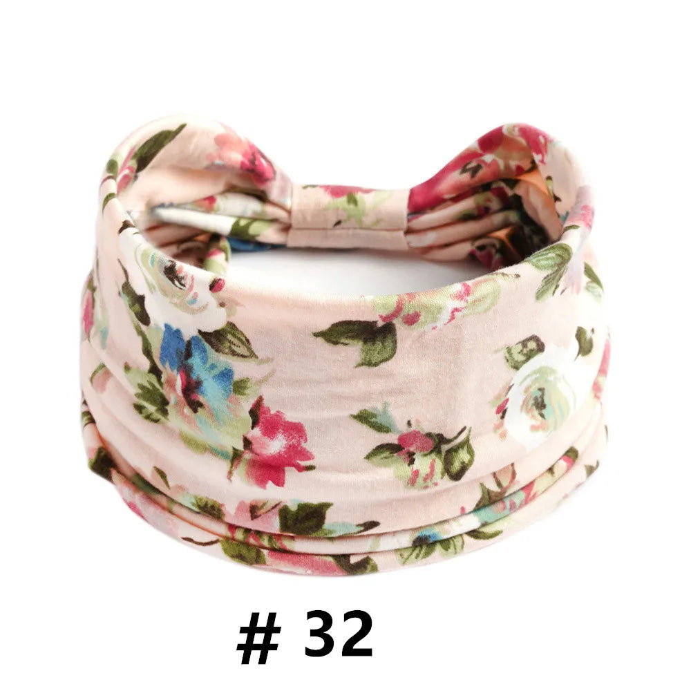 Boho Headbands for Women Cotton Wide Head Bands Stretch