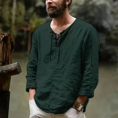 Men Shirts Hooded Solid Color