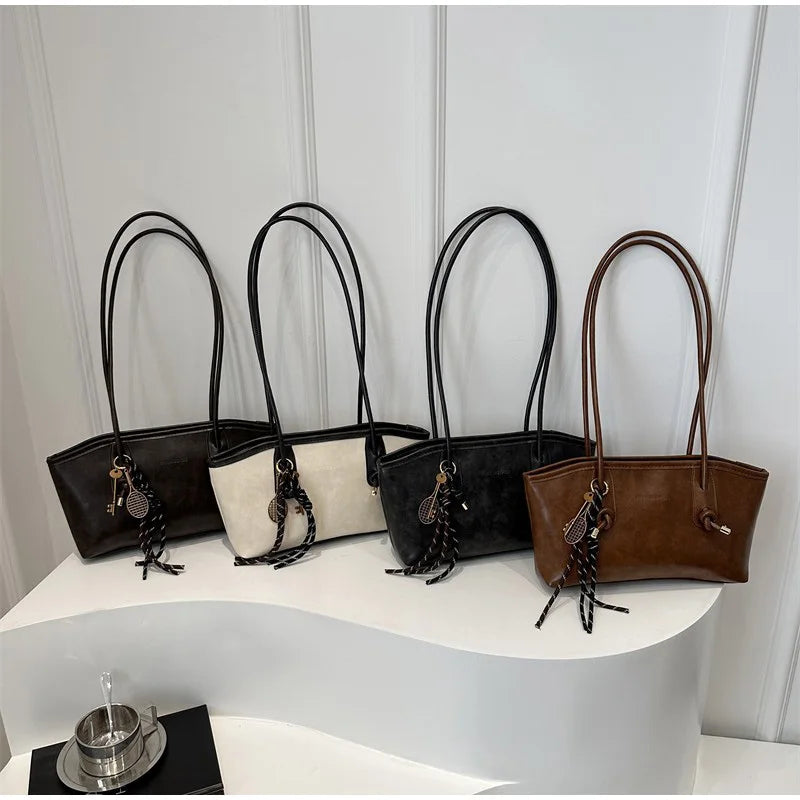 Retro Tote Bag Fashionable Advanced Simple And Versatile Handbag