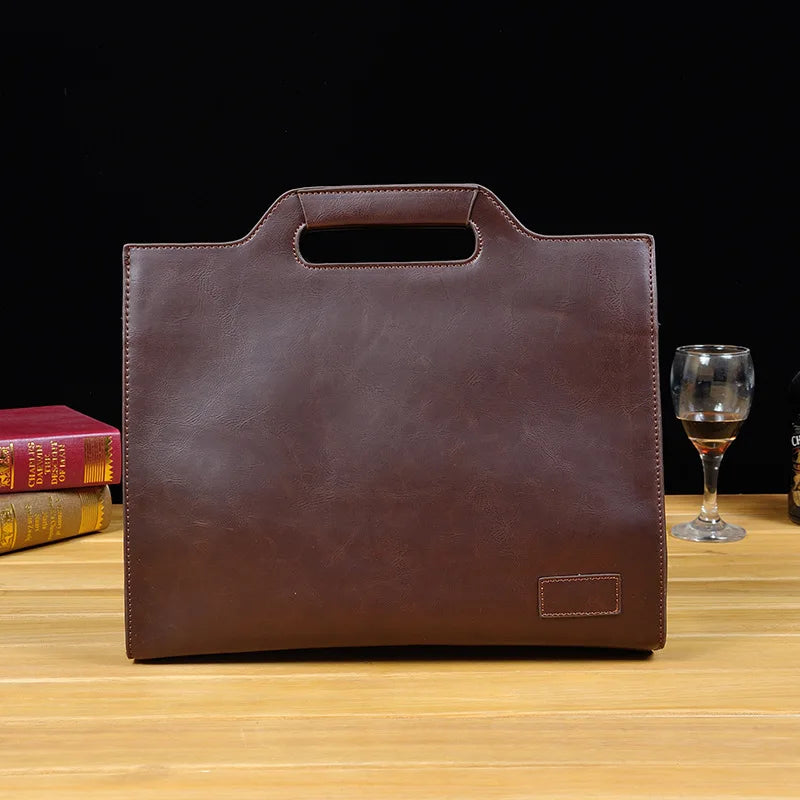Vintage Leather Men's Tote Shoulder Bag