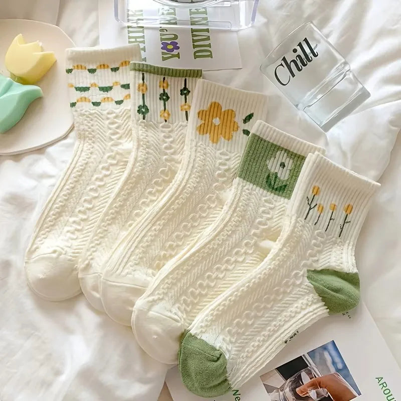10 Pairs Women Cartoon Socks Creative Fashionable