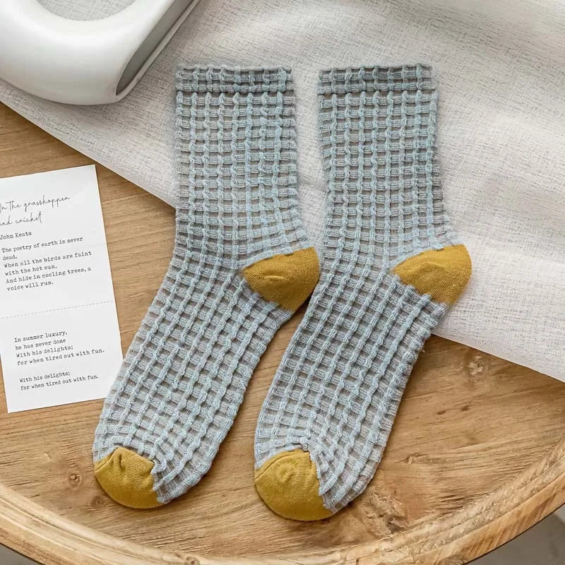 Women's Checkered Retro Vintage Cotton Socks