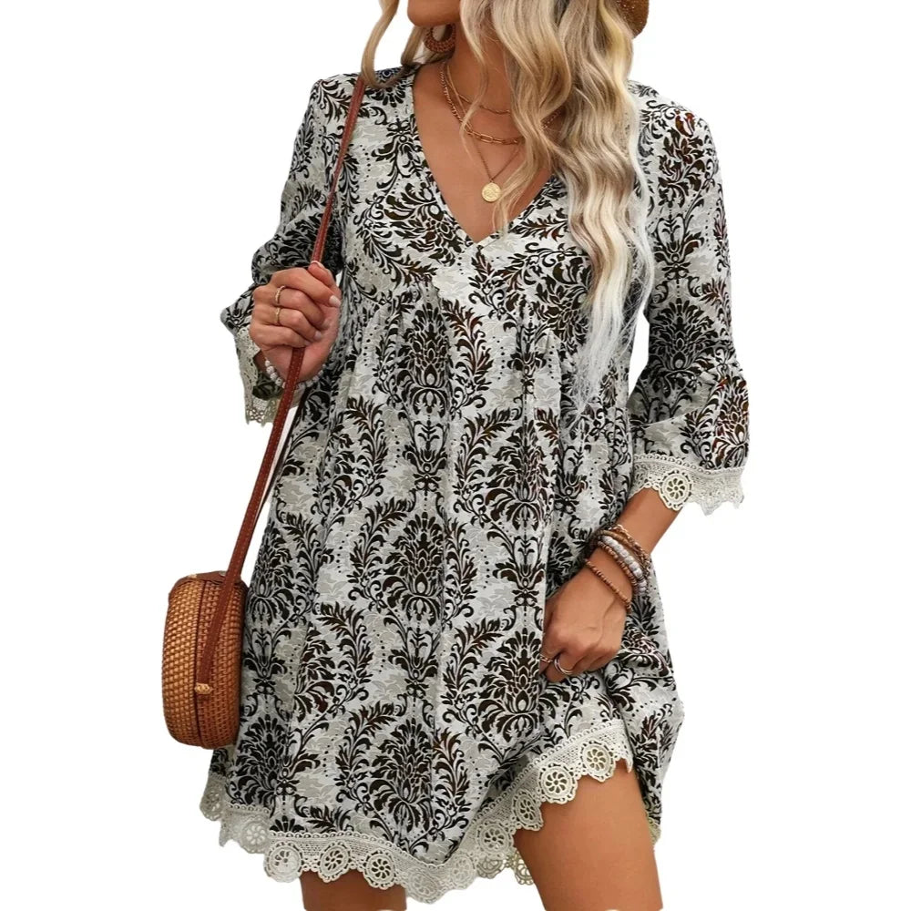 Large Size Women's Dress Casual Loose Fit Maxi Gown plus Size