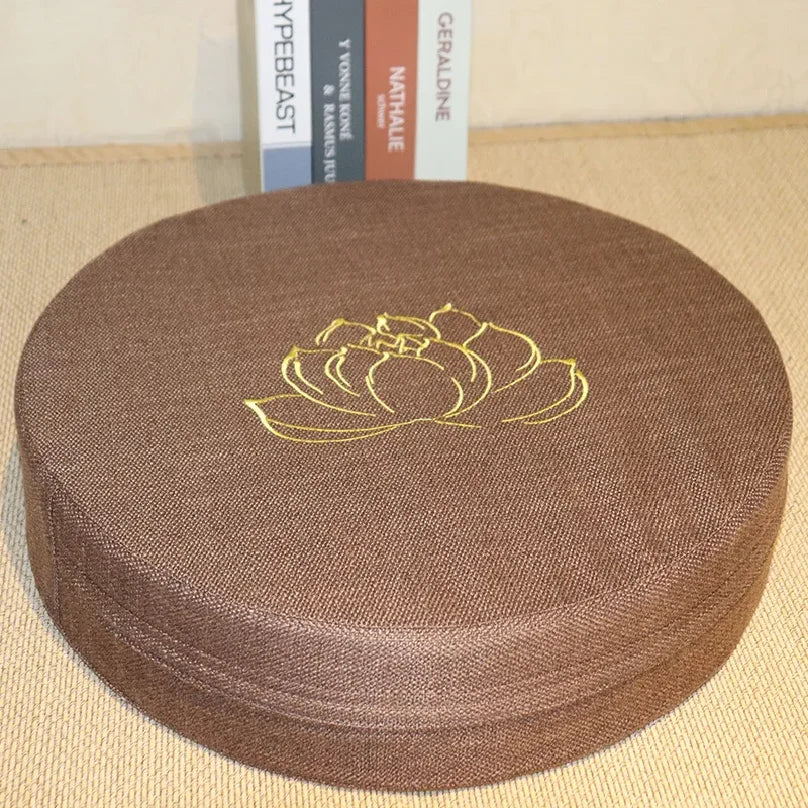 Yoga Meditation Linen Cushion Hard Lotus Texture Meditation Cushion