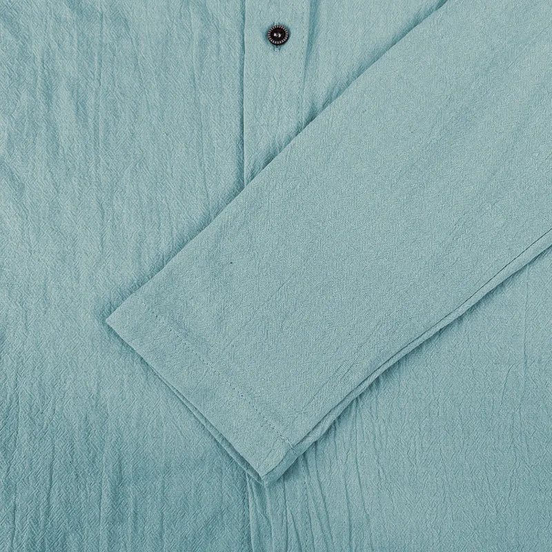 Men's solid color casual shirt, hooded drawstring