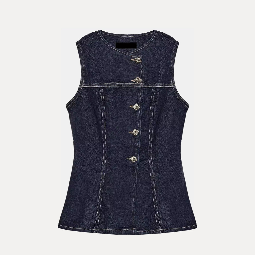 Slim Fit Denim Vest