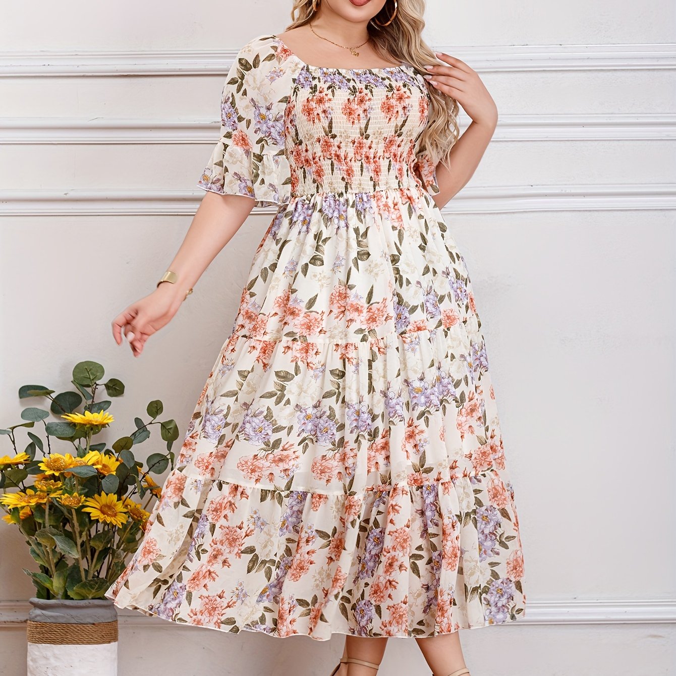 Plus Size Floral Haven Maxi Dress