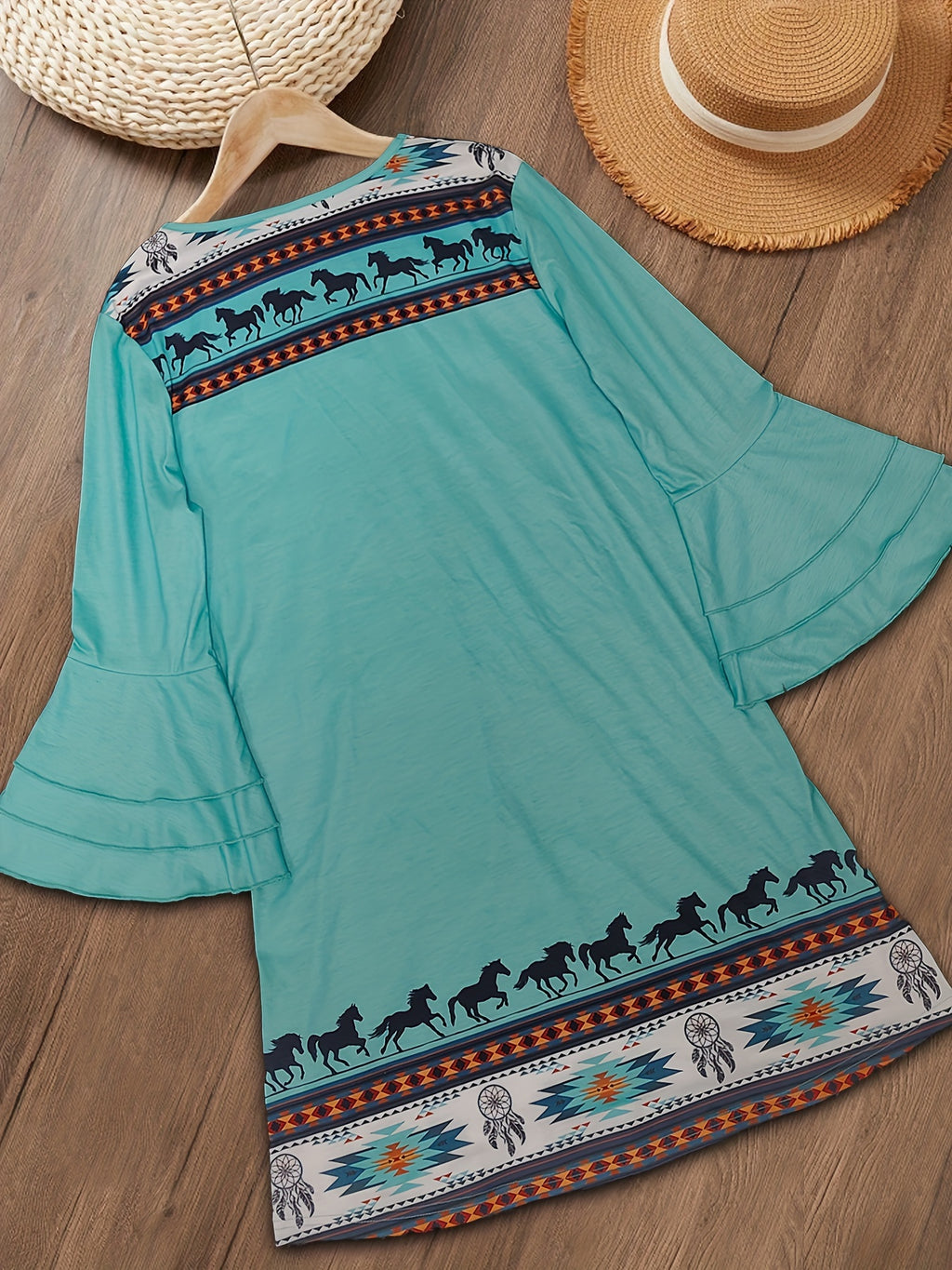 Trendy Aztec Print Women's Dress