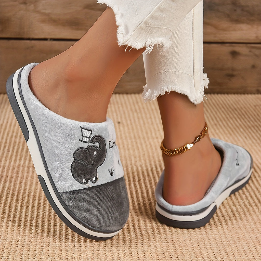 Cozy Kawaii Elephant Plush Slippers