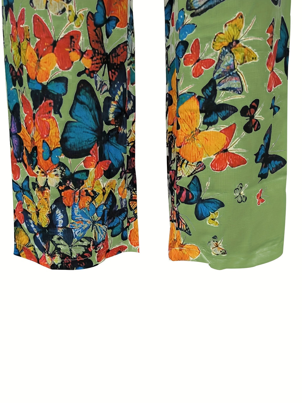 Men's Butterfly Pattern Straight Leg Pants - Casual Beach Trousers