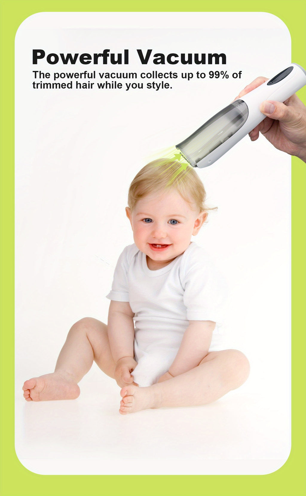 Hair Clipper With Vacuum, Quiet, Rechargeable Cordless Hair Cutting Kit