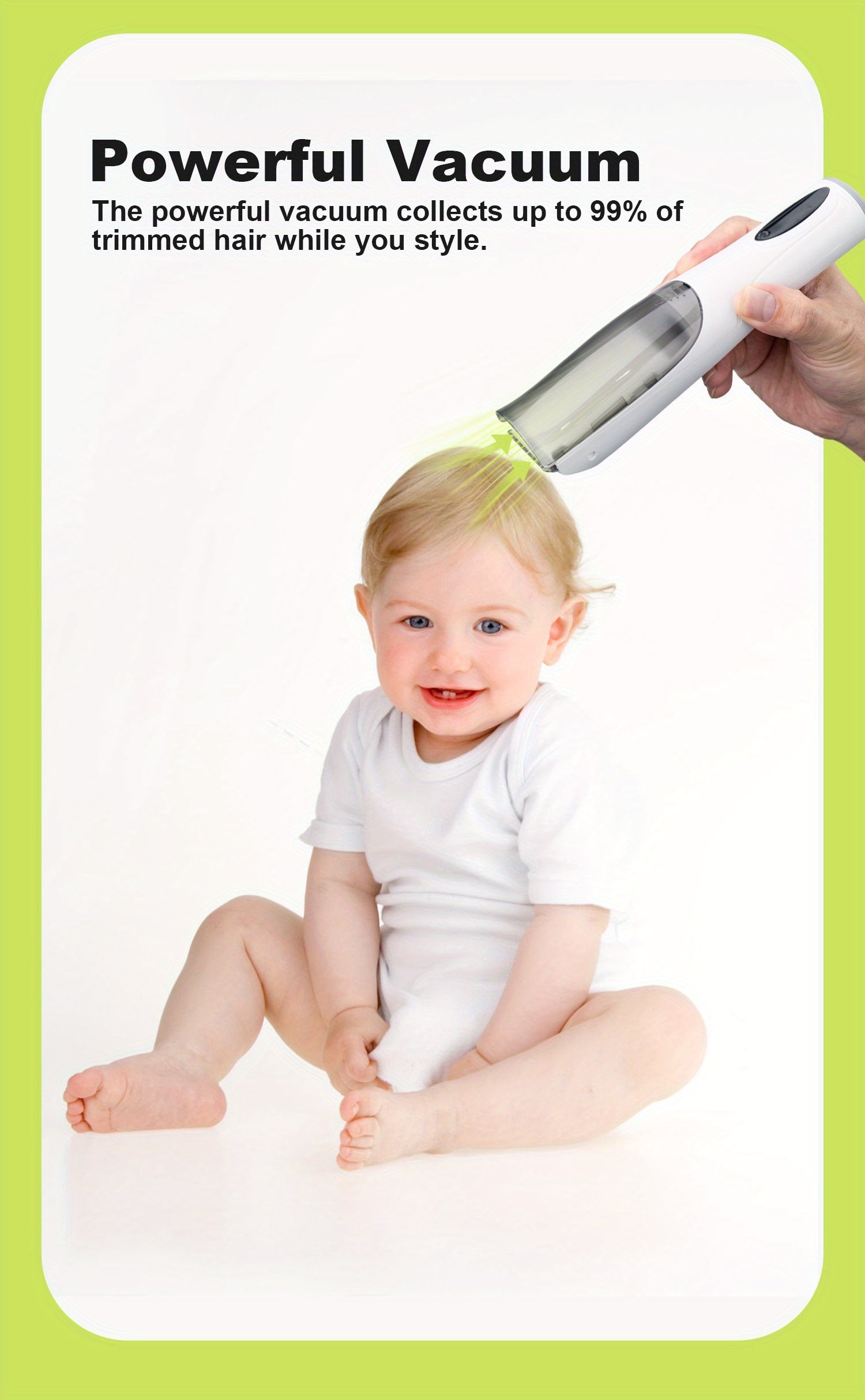 Hair Clipper With Vacuum, Quiet, Rechargeable Cordless Hair Cutting Kit