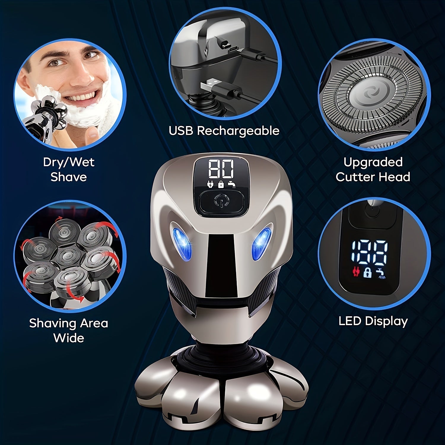 Men's 5-in-1 All-in-One Electric Shaver & Grooming Kit