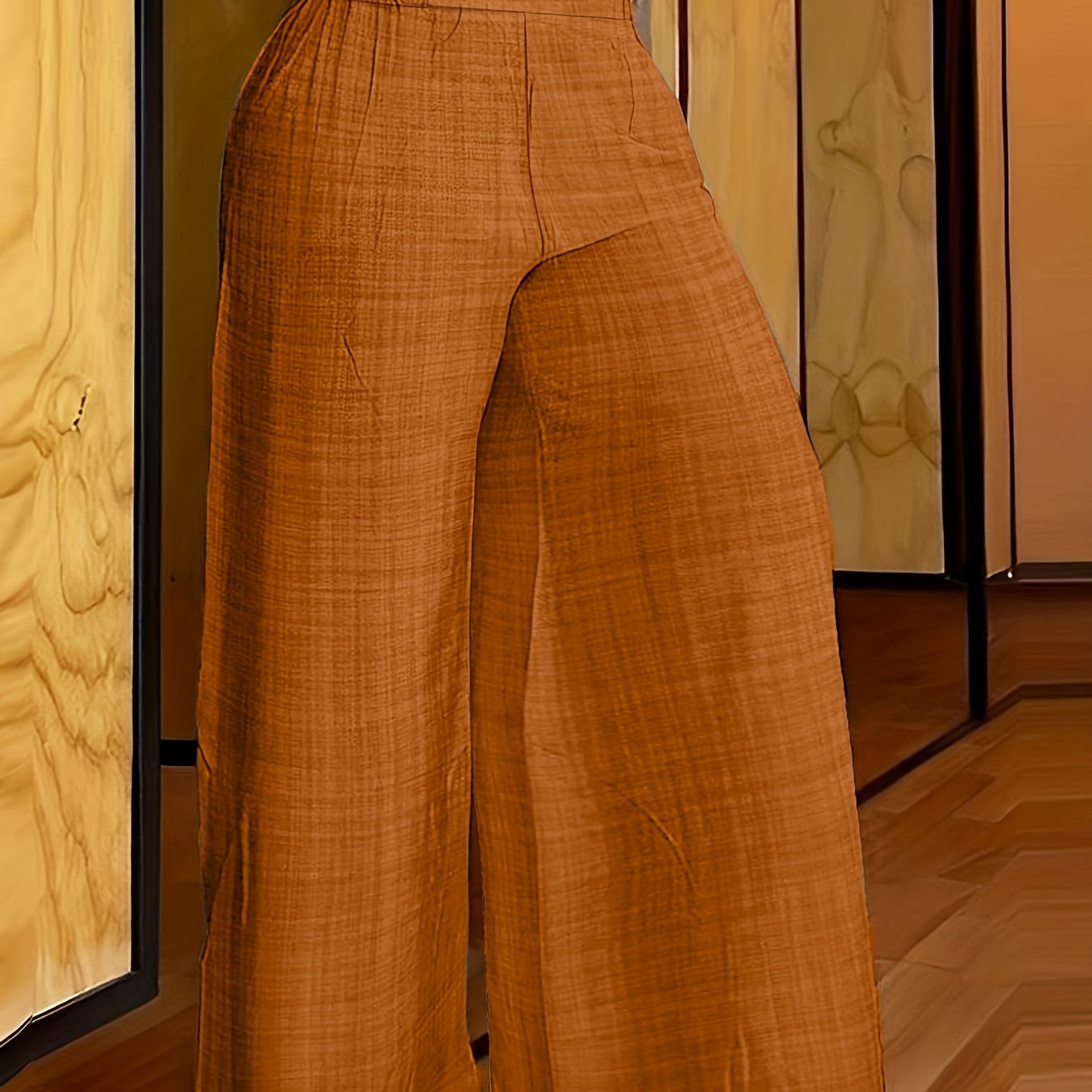 Elegant Solid Color Wide Leg Palazzo Pants