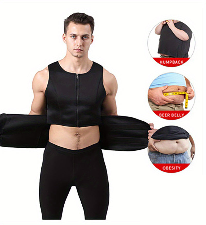 Men's Adjustable Compression Tank Top, Men's Waist Trainers