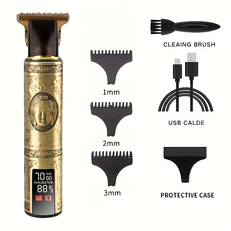 LCD Display Hair Clipper and Trimmer for Men - Retro Style