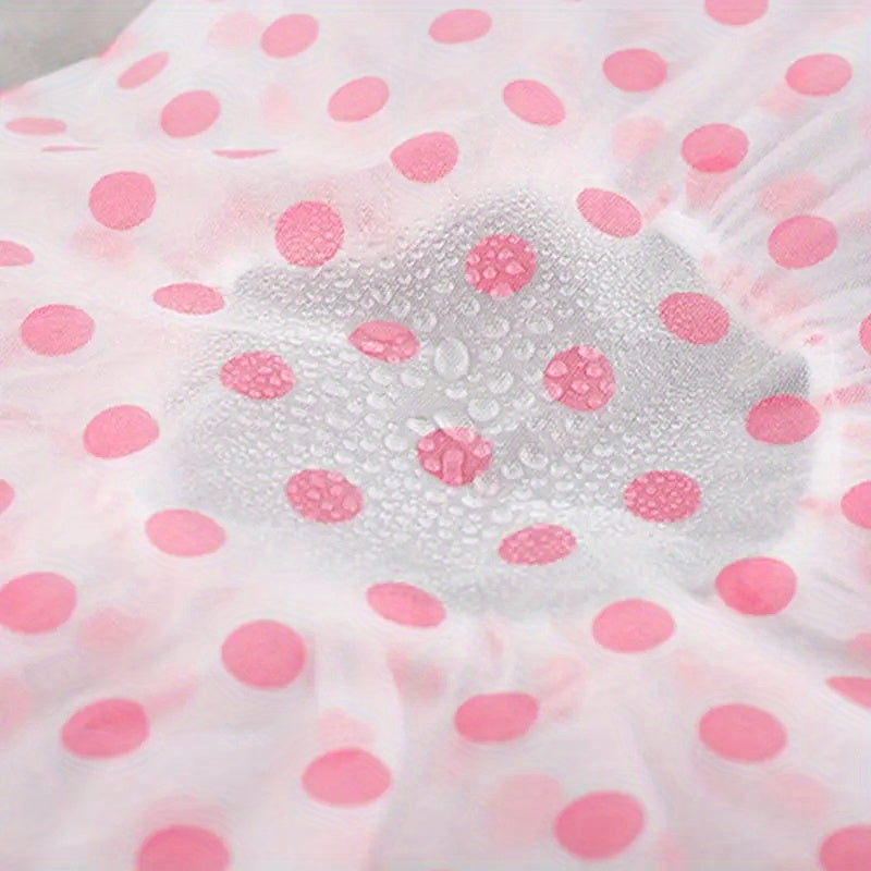 Buy 2 Get 1 Free, total of 3 pcs Adorable Polka Dot Printed Shower Caps