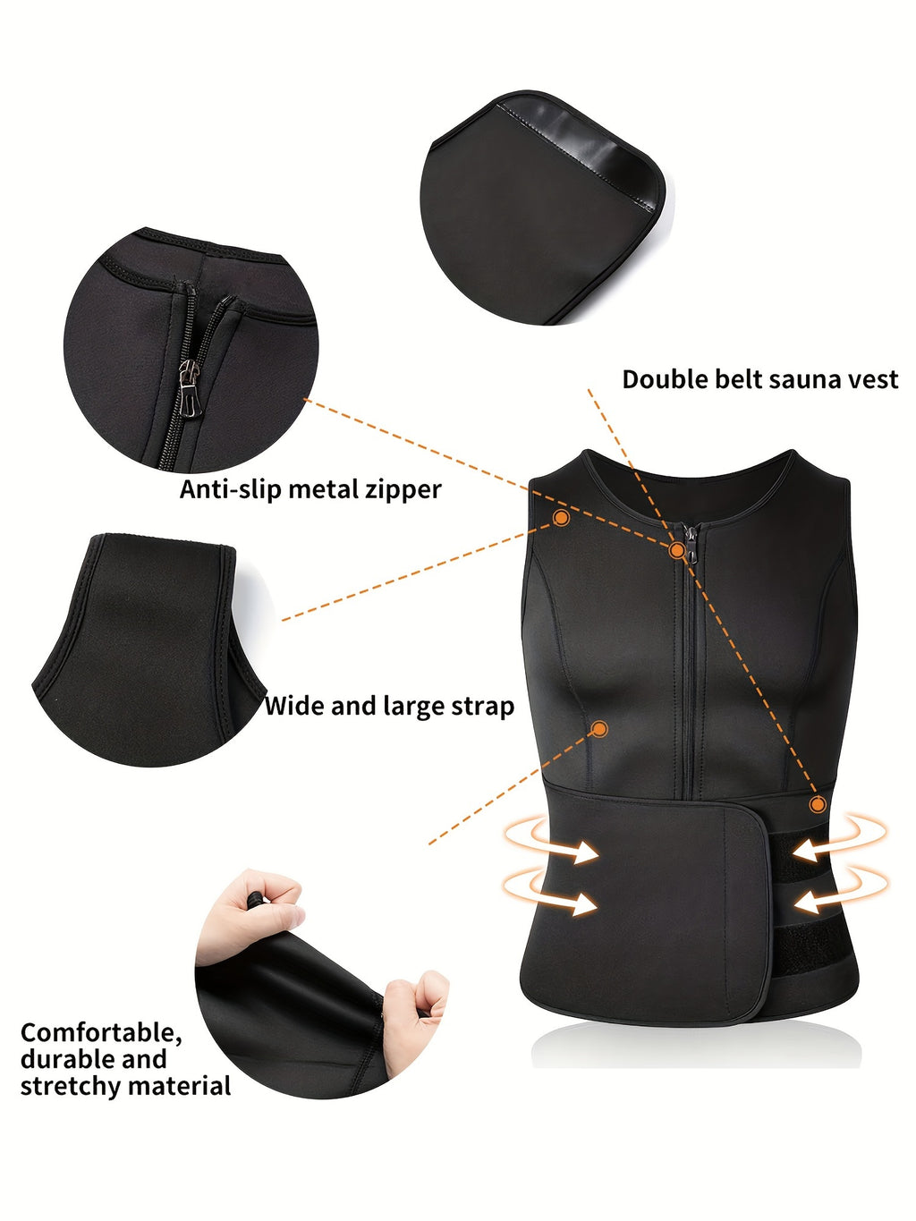 Men's Adjustable Compression Tank Top, Men's Waist Trainers