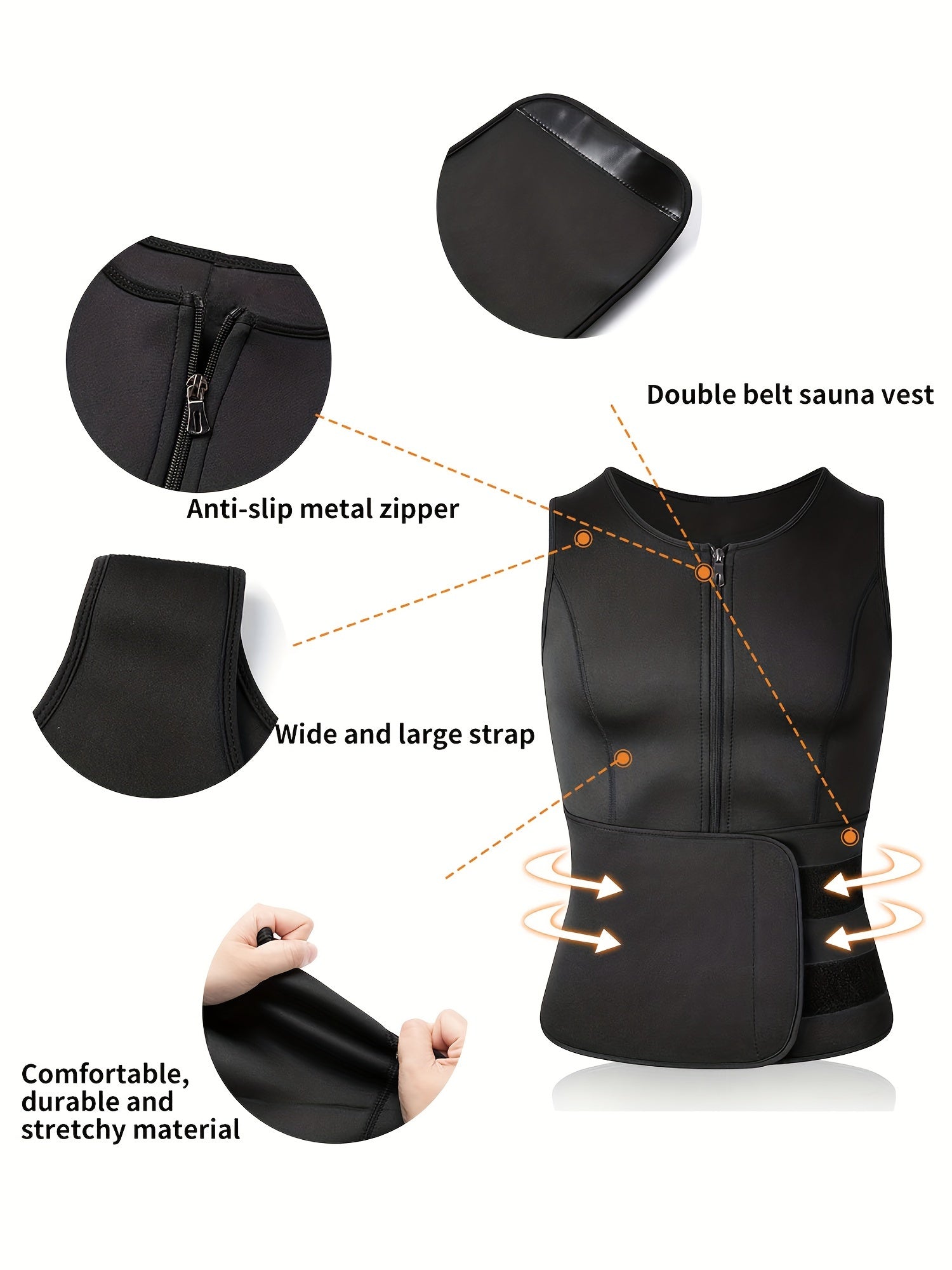 Men's Adjustable Compression Tank Top, Men's Waist Trainers