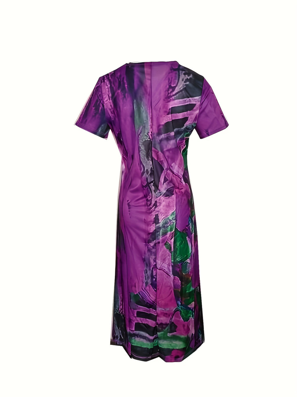 Women's Bohemian V-Neck Short Sleeve A-Line Dress