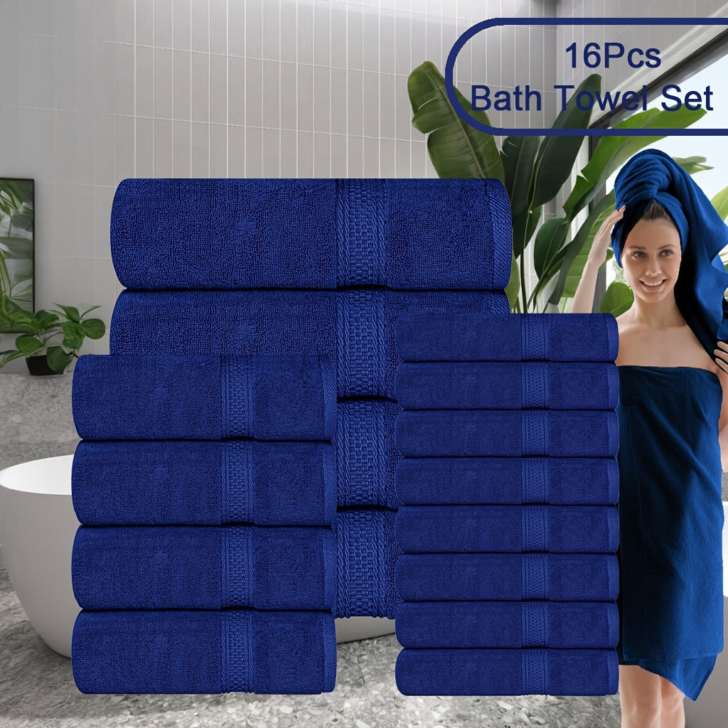 16pcs/8pcs Luxurious Soft Towel Set | 4 Bath Towels, 4 Hand Towels, 8 Washcloths