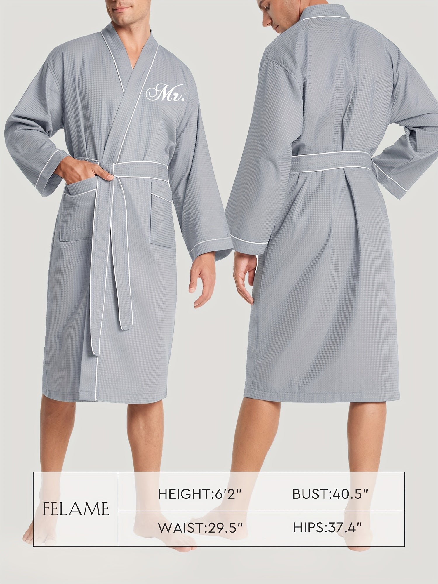AW BRIDAL 2Pcs Couple's Waffle Knit Robes