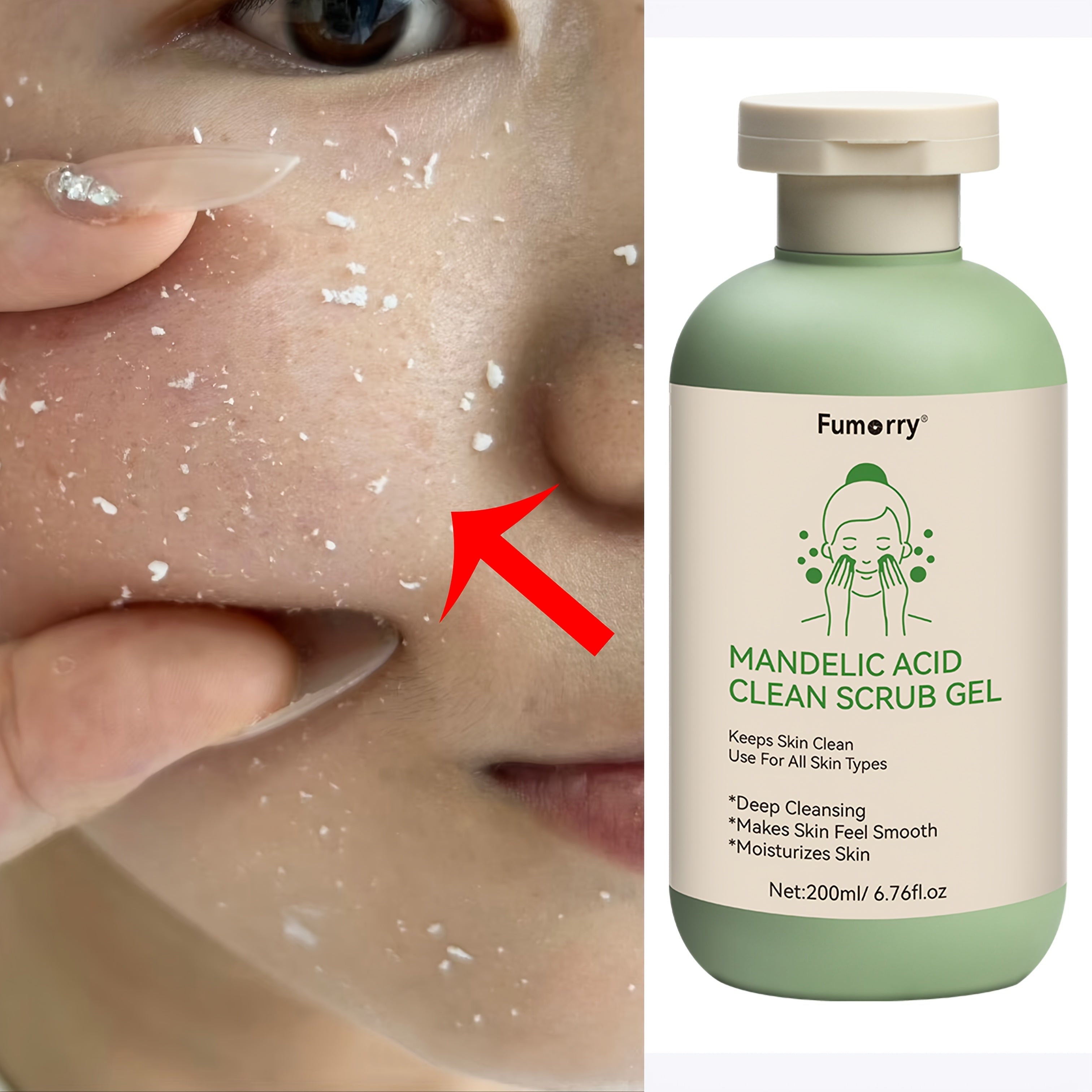 Deep Cleansing Exfoliating Gel - 6.76oz, with Mandelic Acid - Aloe & Rose Extract