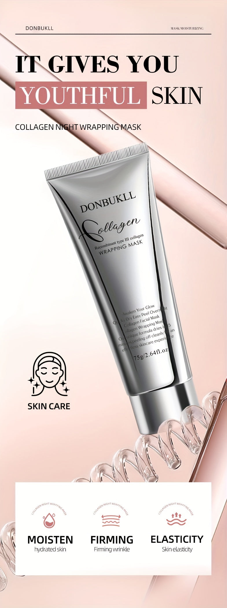 DONBUKLL Collagen Overnight Wrapping Peel Off Facial Mask Pack