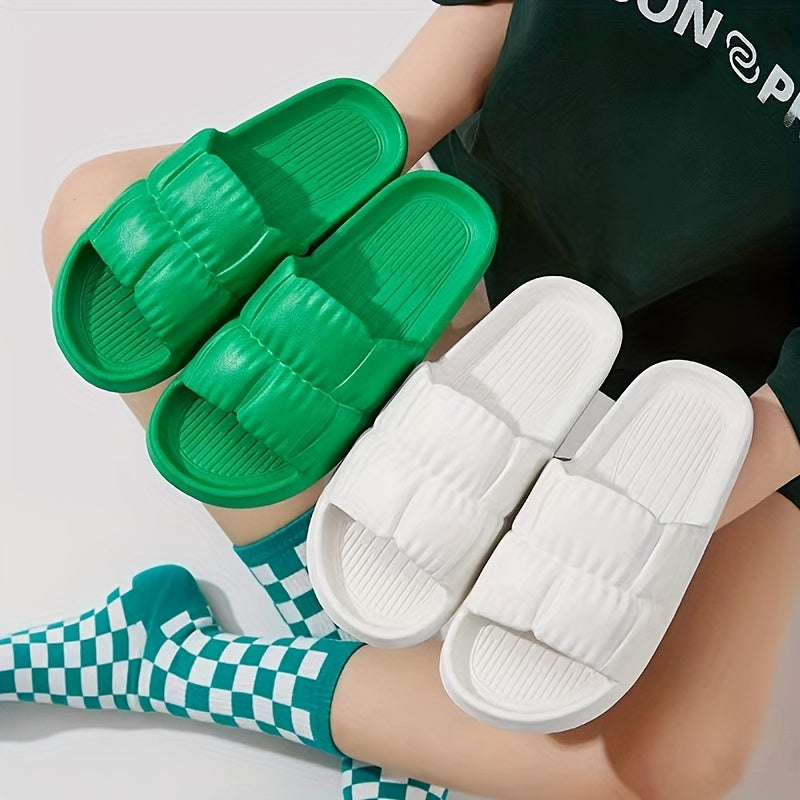Elegant Women's Pillow Slides - Cushioned, Non-slip Footwear