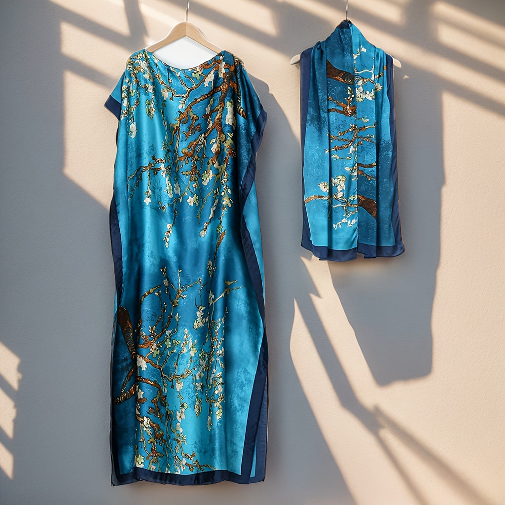 Luxury Lightweight Floral Print Scarf Shawl