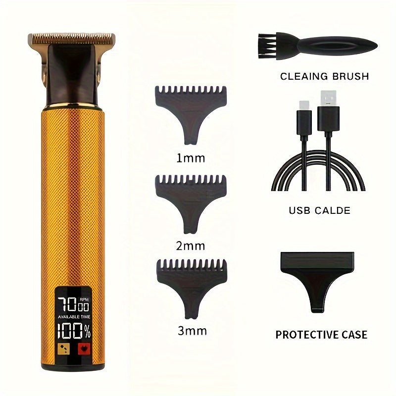 LCD Display Hair Clipper and Trimmer for Men - Retro Style