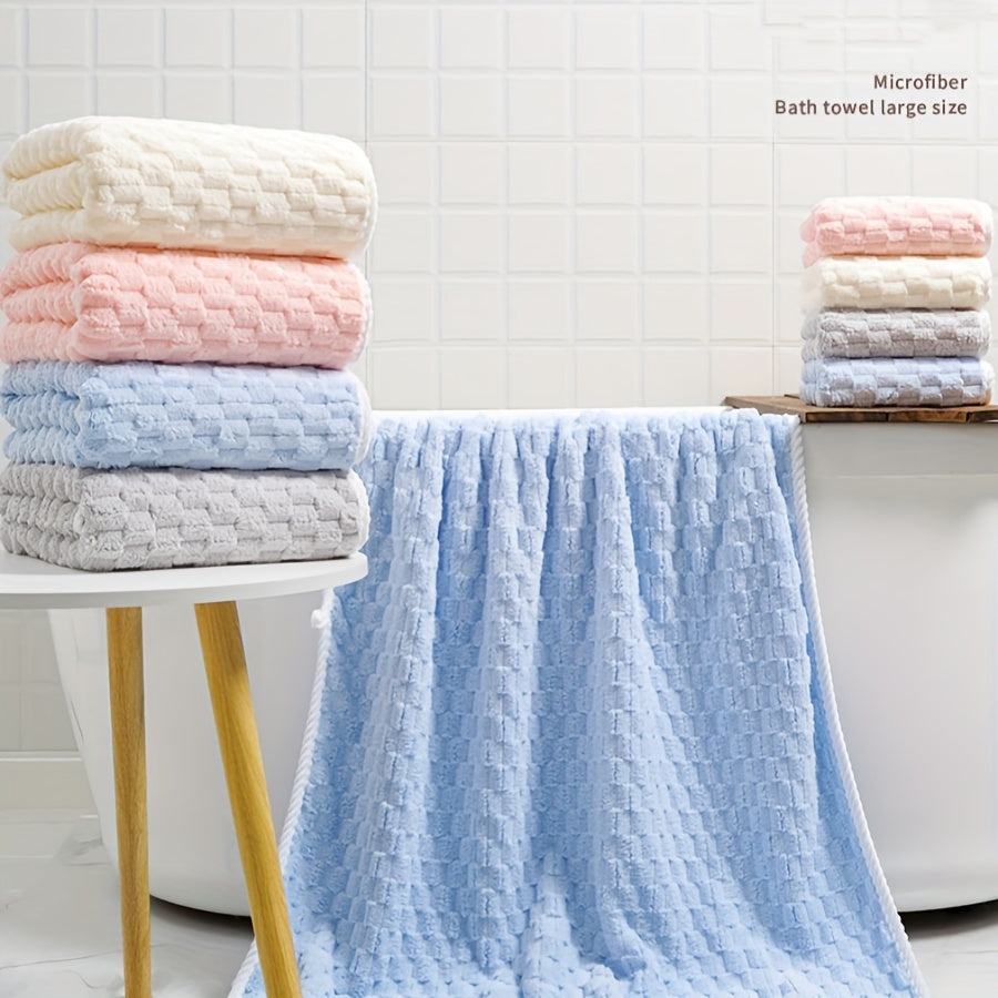 4-Pack Waffle Weave Bath Towels, Ultra-Absorbent Microfiber Towels