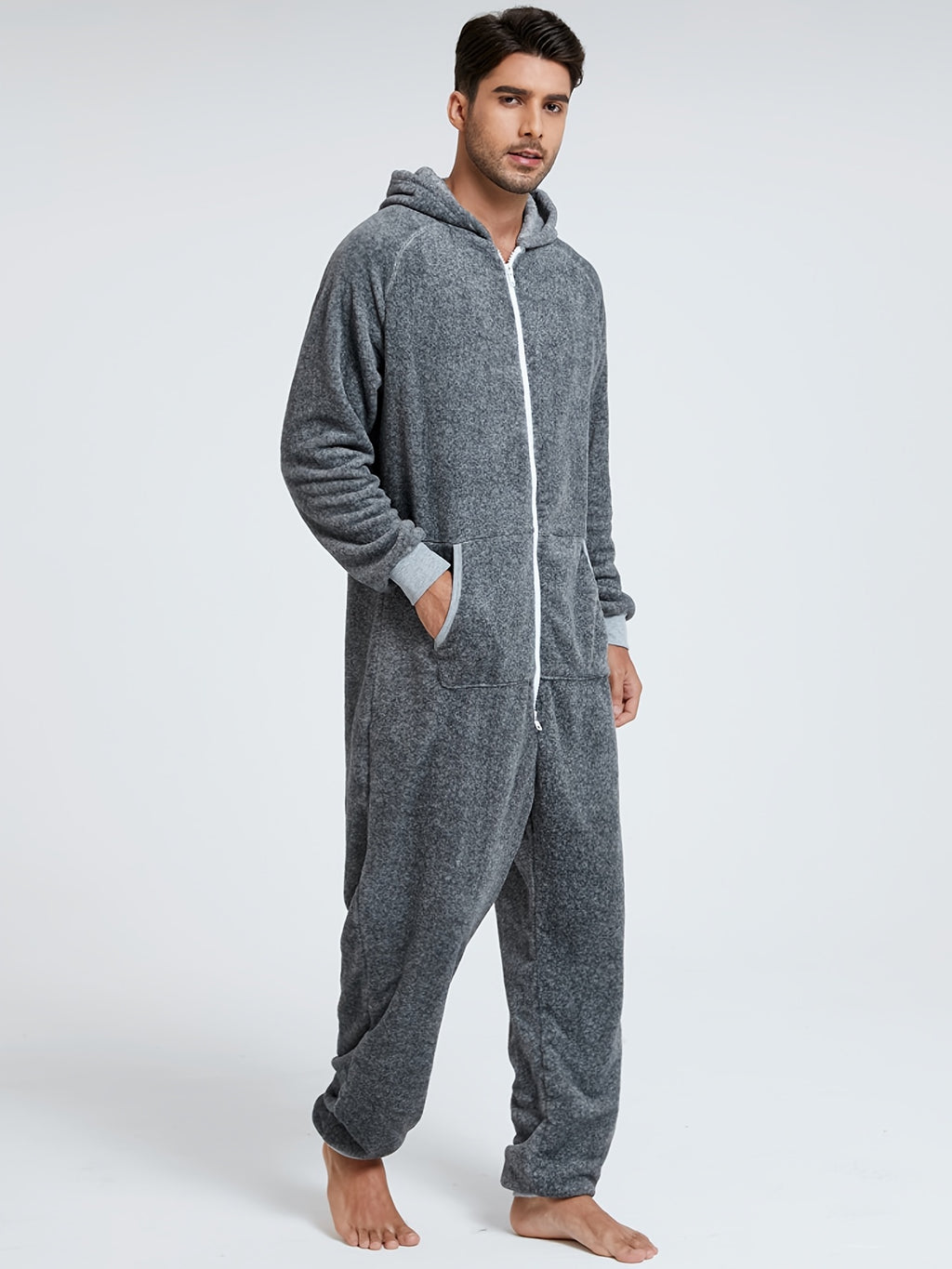 Men's Heavy-Duty Full-Zip Hooded Onesie