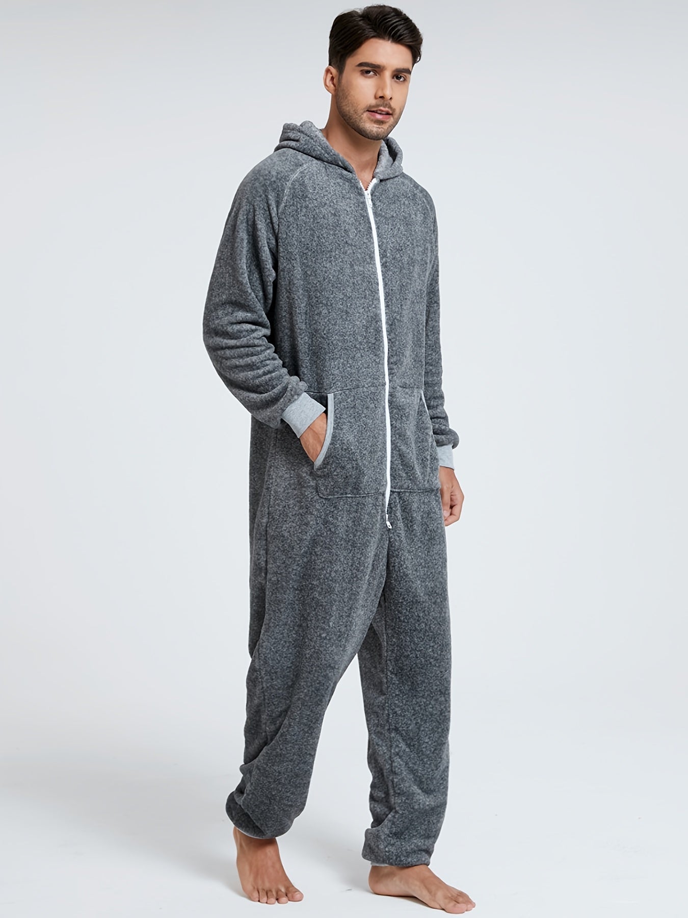 Men's Heavy-Duty Full-Zip Hooded Onesie