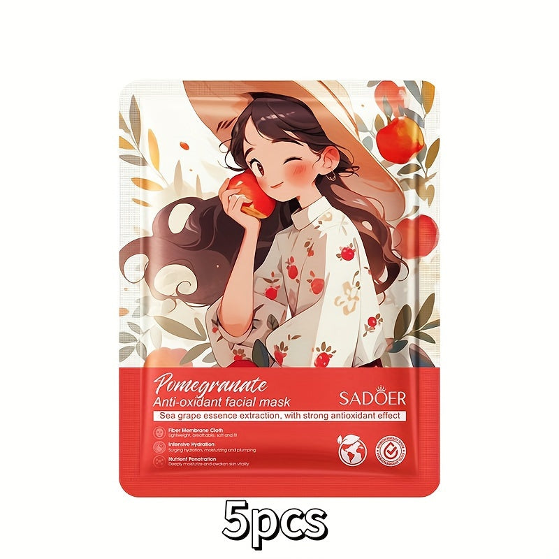 5 Pieces/10 Pieces Plant-Based Squalane Facial Mask Set Alcohol free