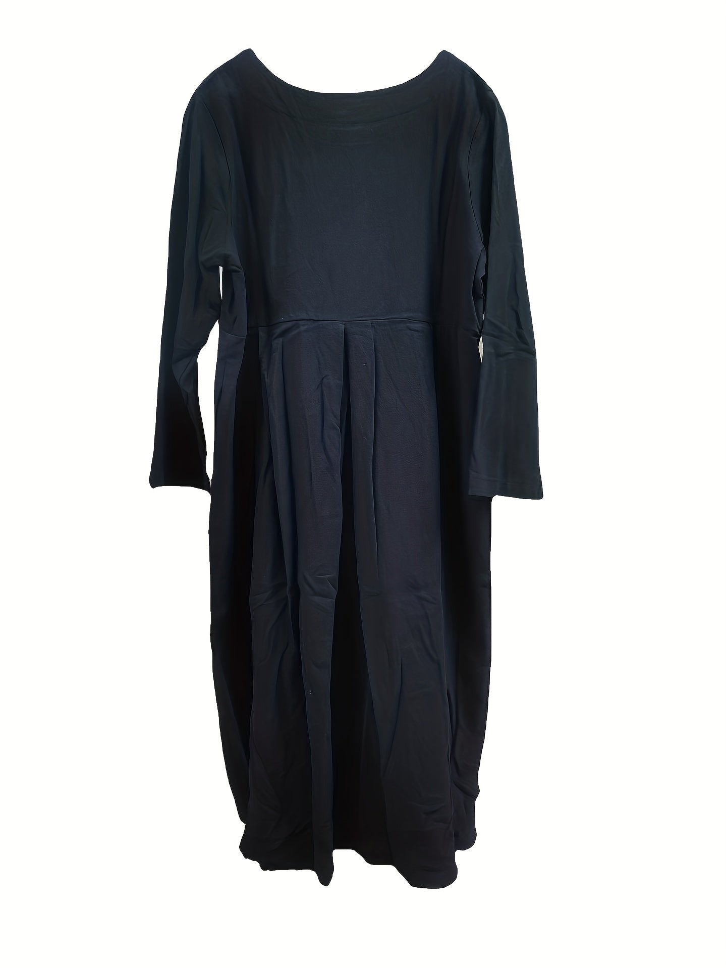 Chic Solid Maxi Dress with Pleated Hem