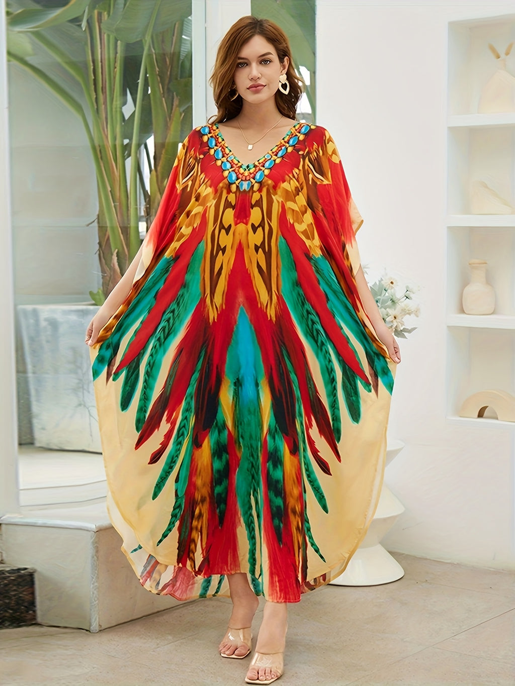 Women Long Kaftan Clothing Roomy Homewear