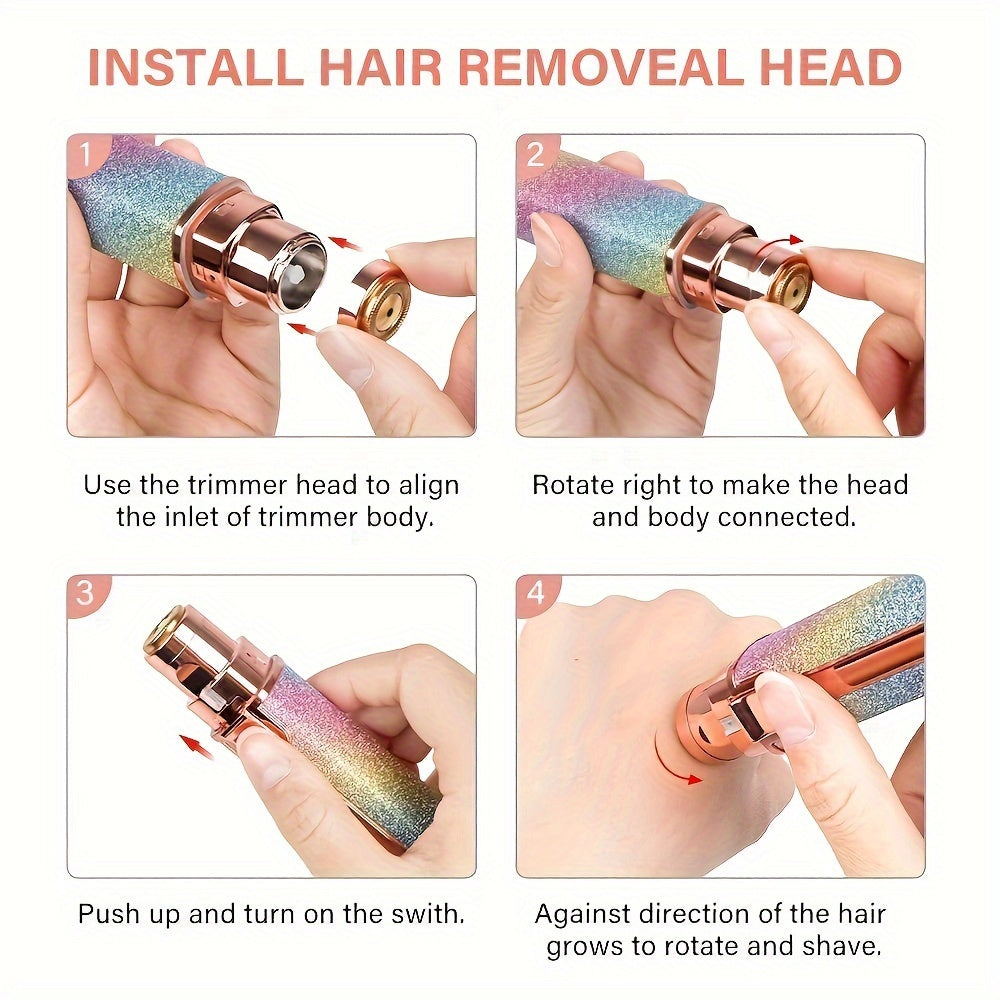Facial Hair Removal For Women, 2-in-1 Electric Eyebrow Trimmer Hair Remover