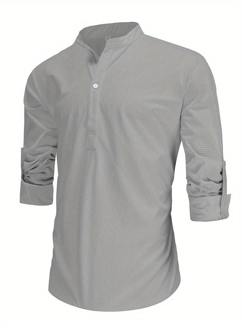 Vintage Plaid Men's Shirt for Spring/Fall: Durable, Casual Elegance with Comfort Fit