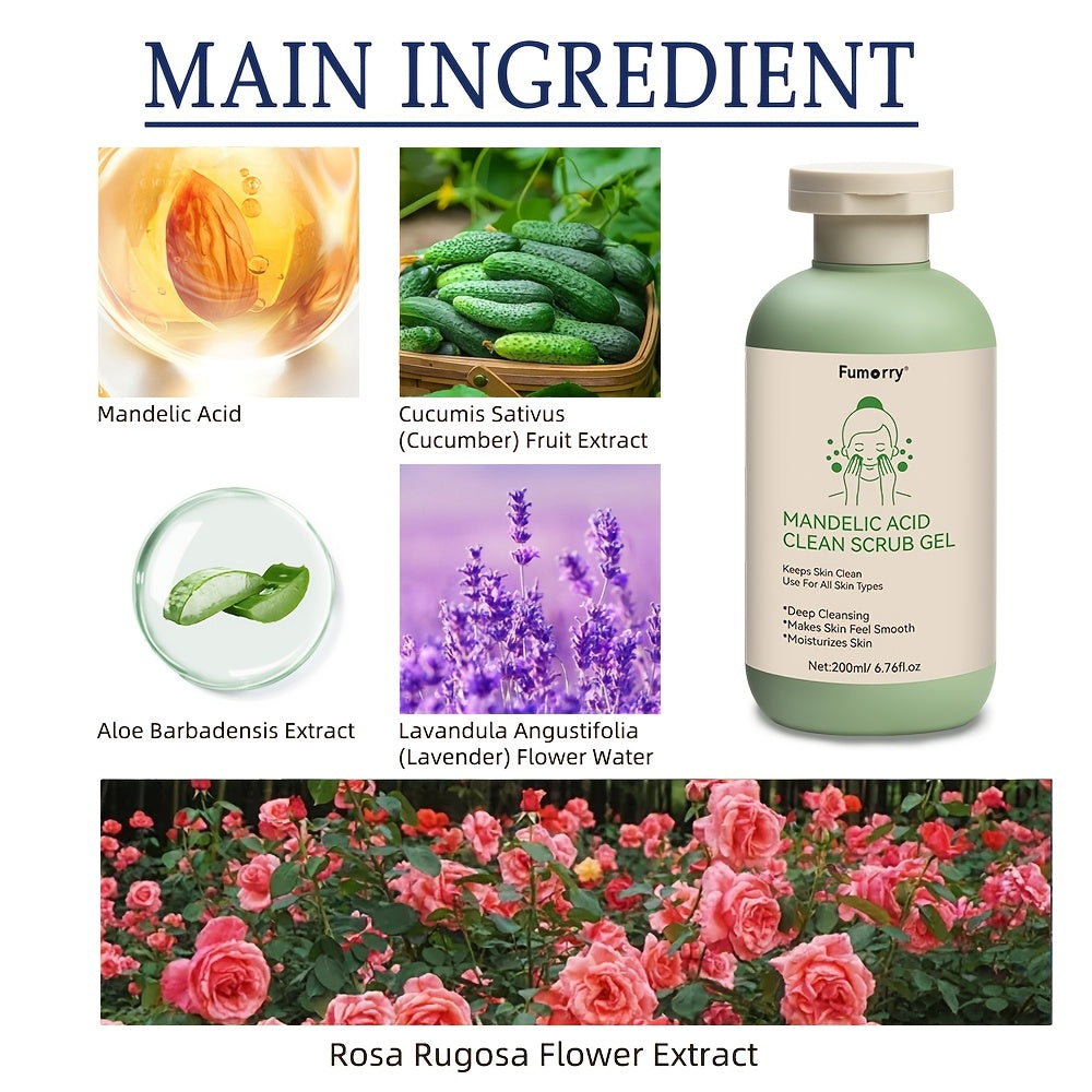 Deep Cleansing Exfoliating Gel - 6.76oz, with Mandelic Acid - Aloe & Rose Extract
