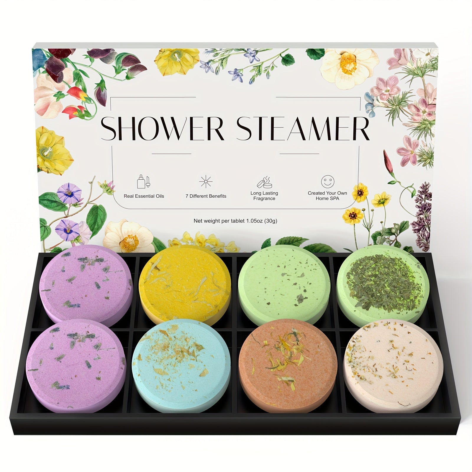 6/8pcs Of Essential Oil Shower Steamers, Eucalyptus, Lavender, Jasmine, Camellia, Mint, Citrus, Grapefruit