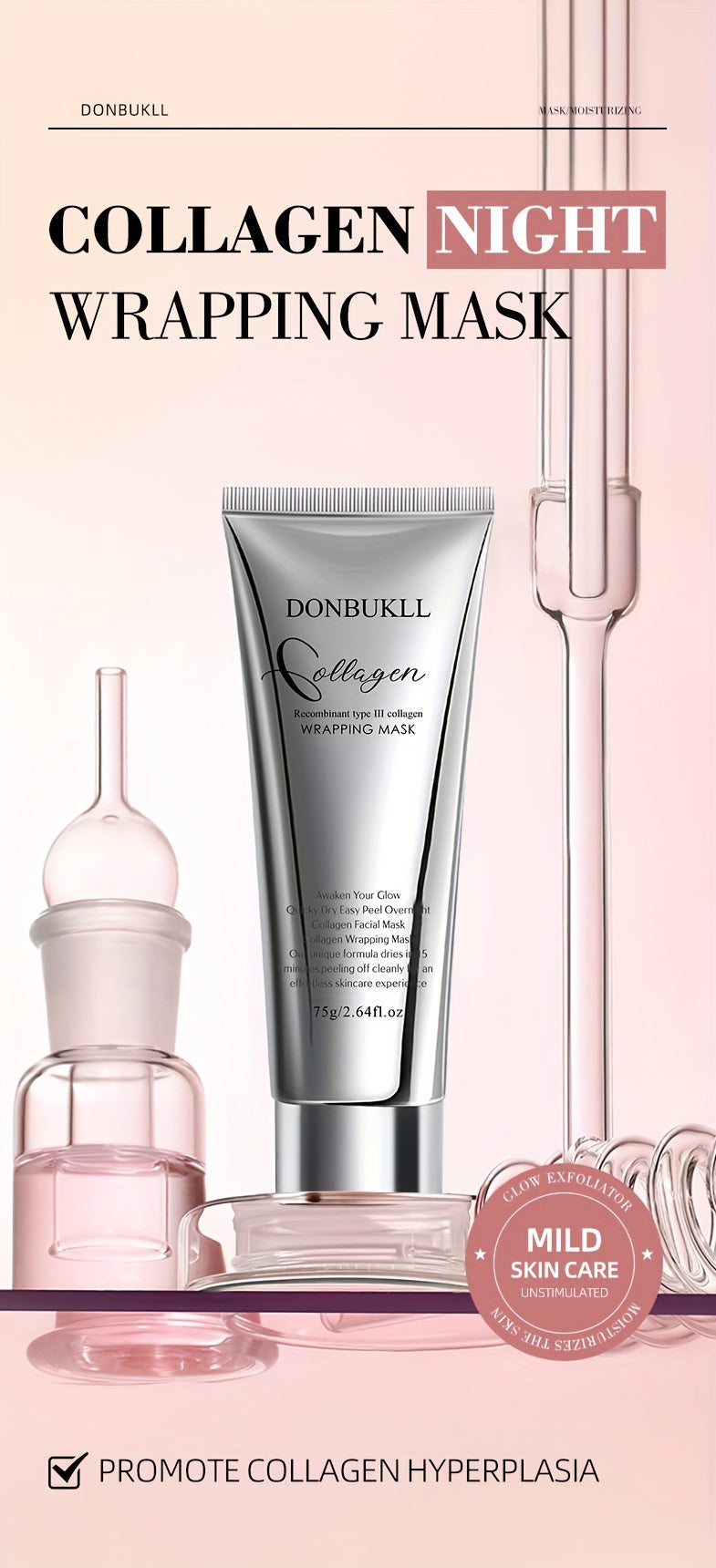 DONBUKLL Collagen Overnight Wrapping Peel Off Facial Mask Pack