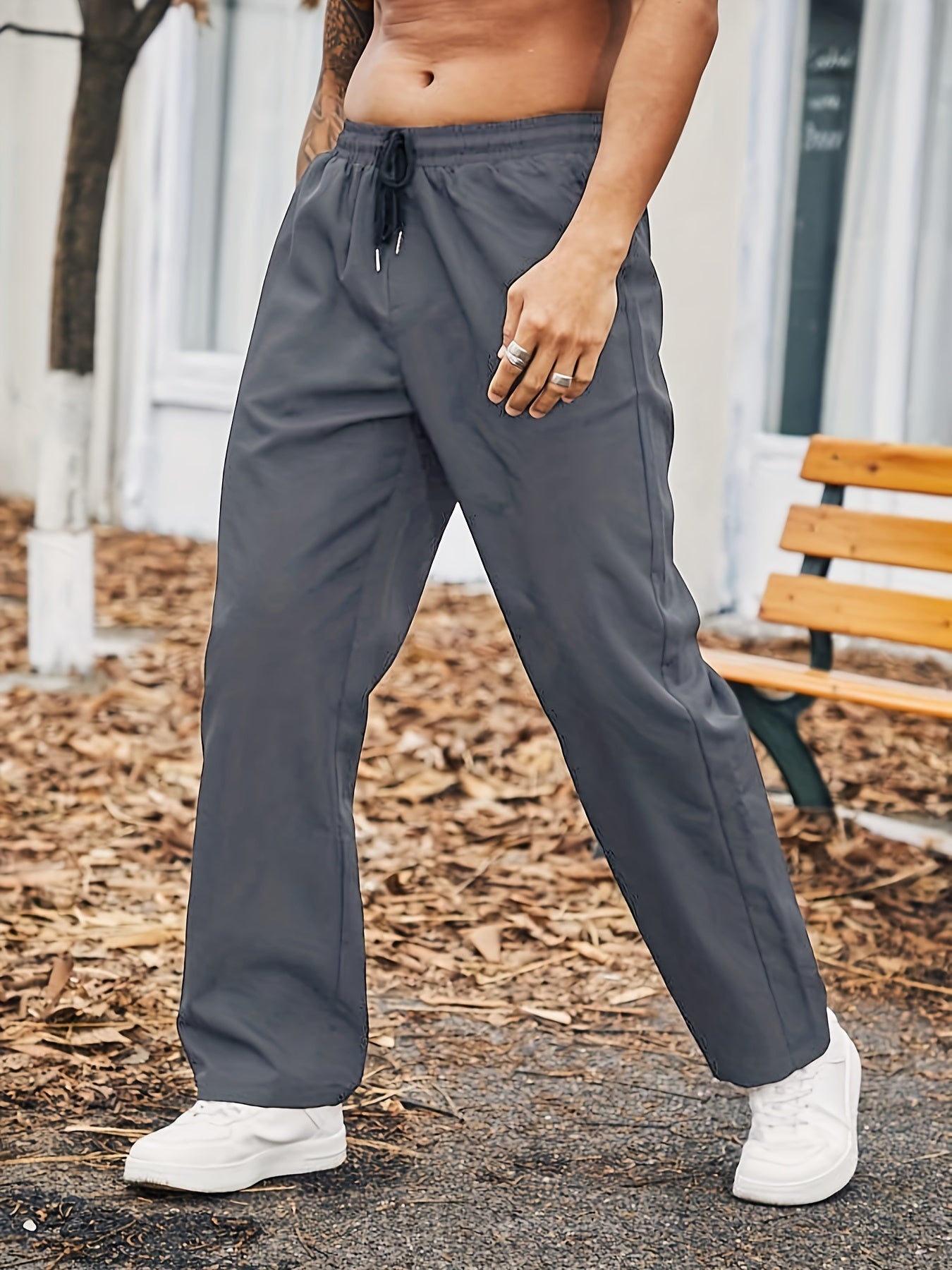Plus Size Mens Solid Pants - Loose-Fit Design for Ultimate Comfort