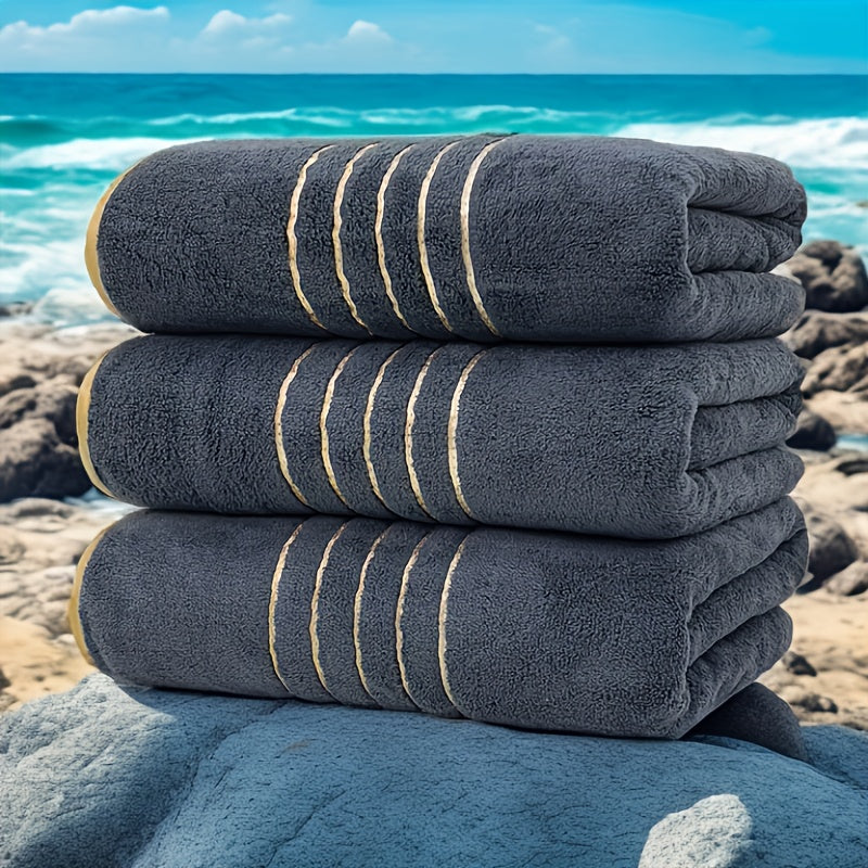 3pcs Super Absorbent Quick-drying Microfiber Bath Towels