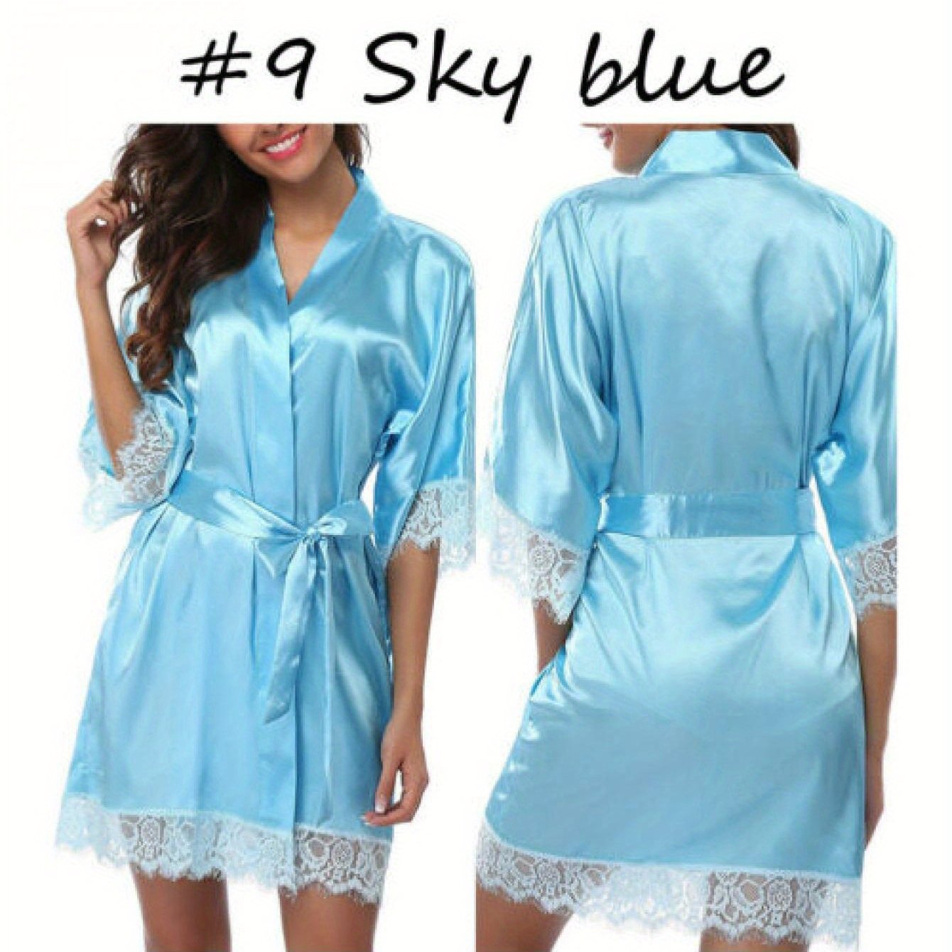 Medium Sleeve Satin Women's Night Robes